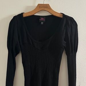 2B Bebe bustier Elegant Black Long Sleeve Top